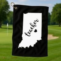 Indiana Teacher Red For Ed Public School Golf Towel thumb 1