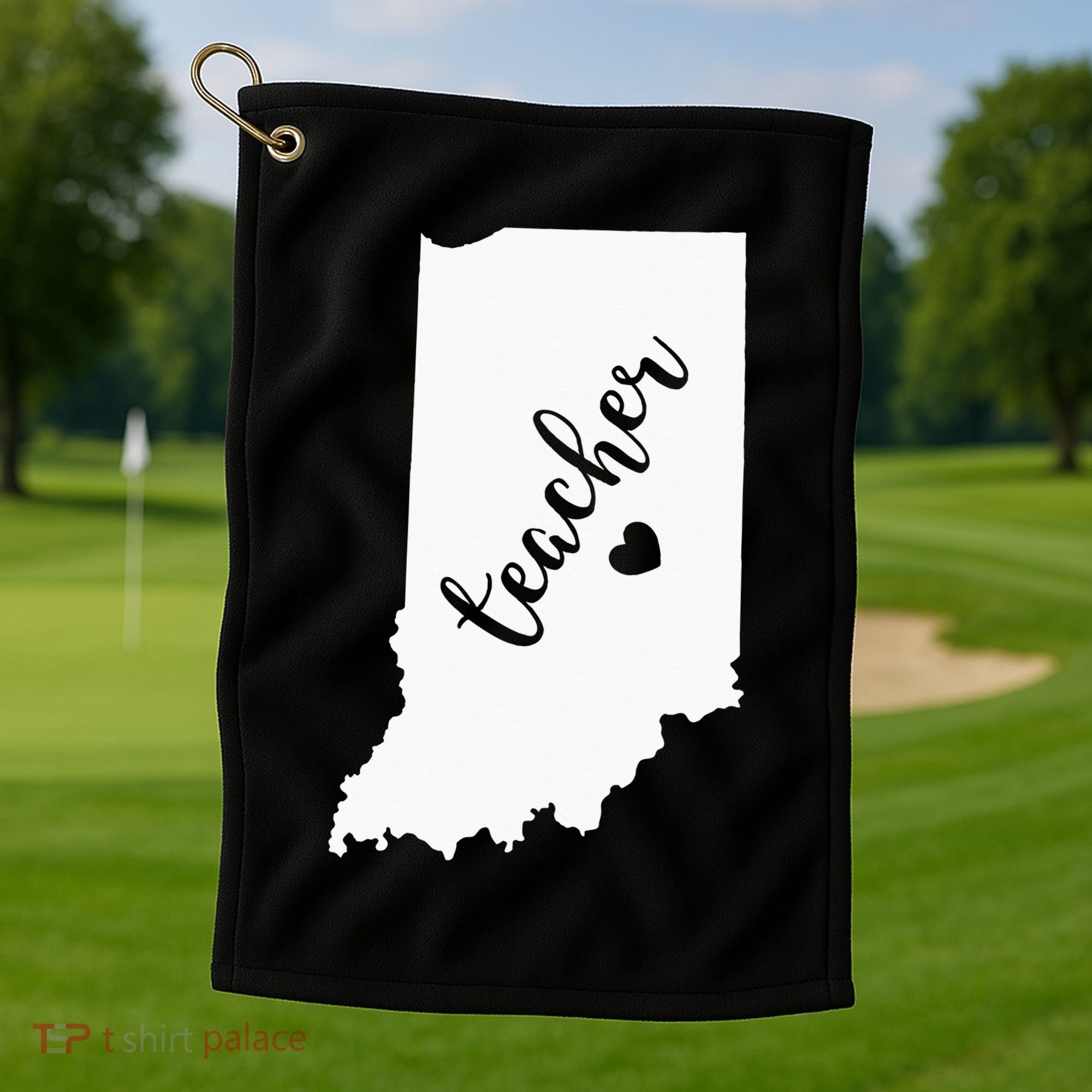 Indiana Teacher Red For Ed Public School Golf Towel