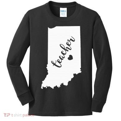 Indiana Teacher Red For Ed Public School Kids Long Sleeve Shirt