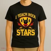 I Teach Rock Stars Music Teacher Rock On T-Shirt thumb 3