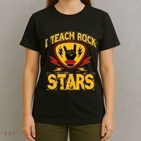 I Teach Rock Stars Music Teacher Rock On T-Shirt thumb 4