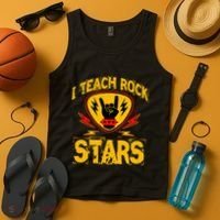 I Teach Rock Stars Music Teacher Rock On Tank Top thumb 4