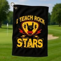 I Teach Rock Stars Music Teacher Rock On Golf Towel thumb 1