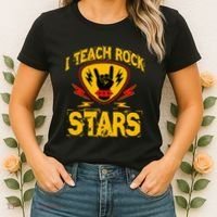 I Teach Rock Stars Music Teacher Rock On Women's T-Shirt thumb 2