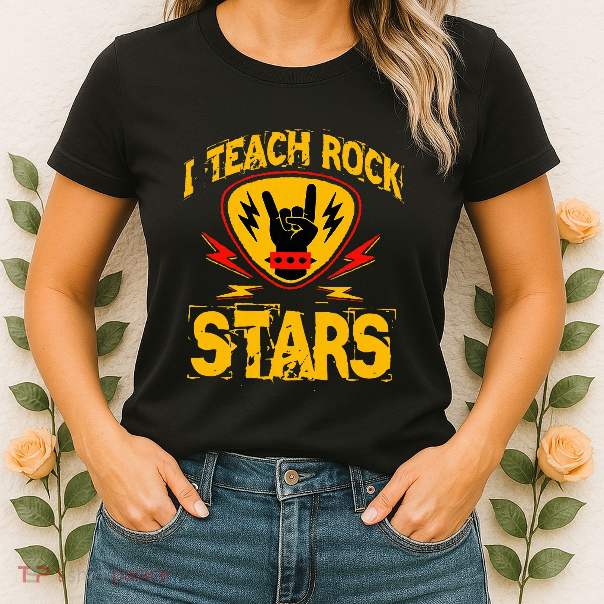 I Teach Rock Stars Music Teacher Rock On Women's T-Shirt