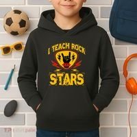 I Teach Rock Stars Music Teacher Rock On Kids Hoodie thumb 2