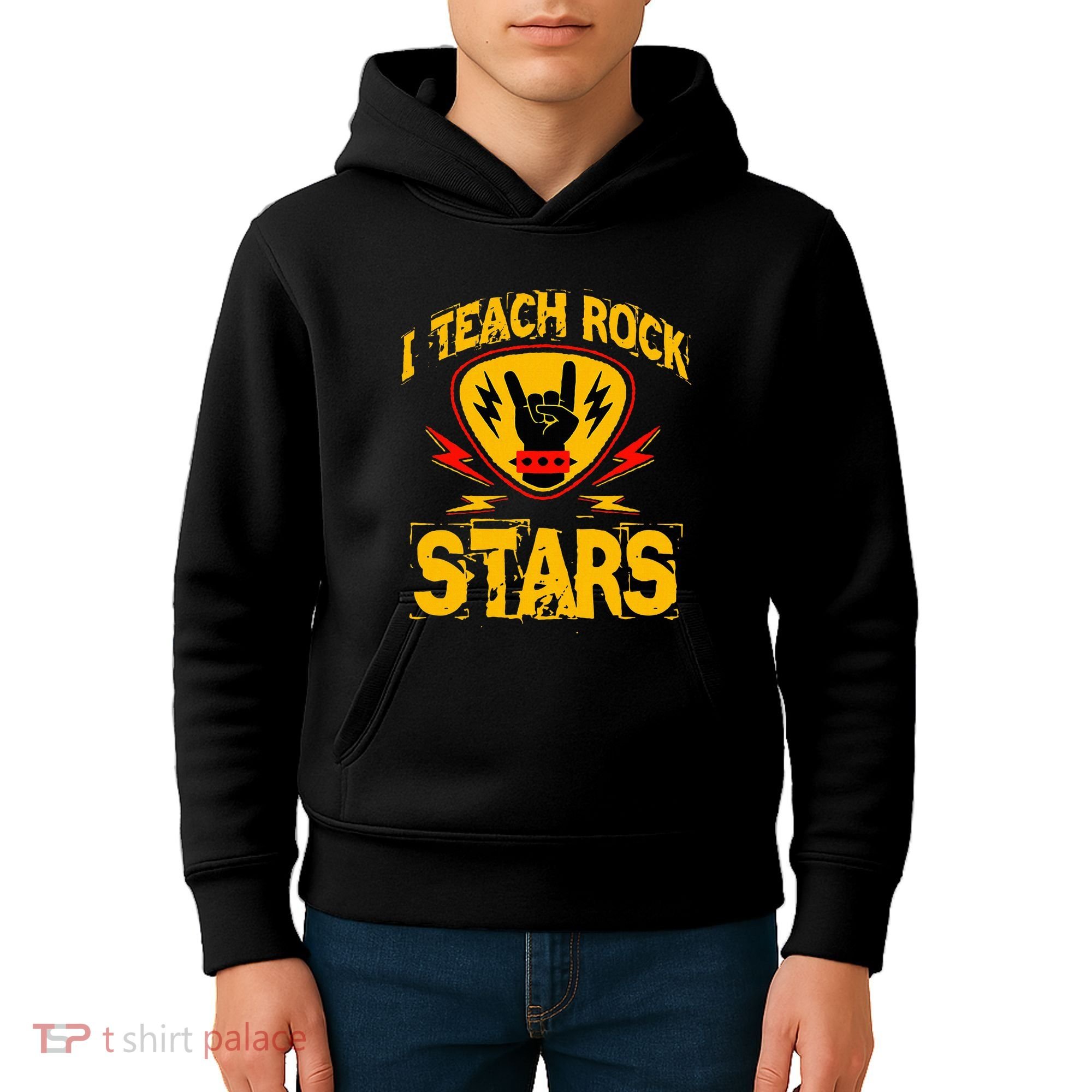 I Teach Rock Stars Music Teacher Rock On Kids Hoodie