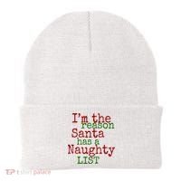 Im The Reason Santa Has A Naughty List Funny Holiday Beanie thumb 0