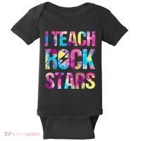 I Teach Rockstars Funny Music Teacher Back To School Baby Bodysuit thumb 0