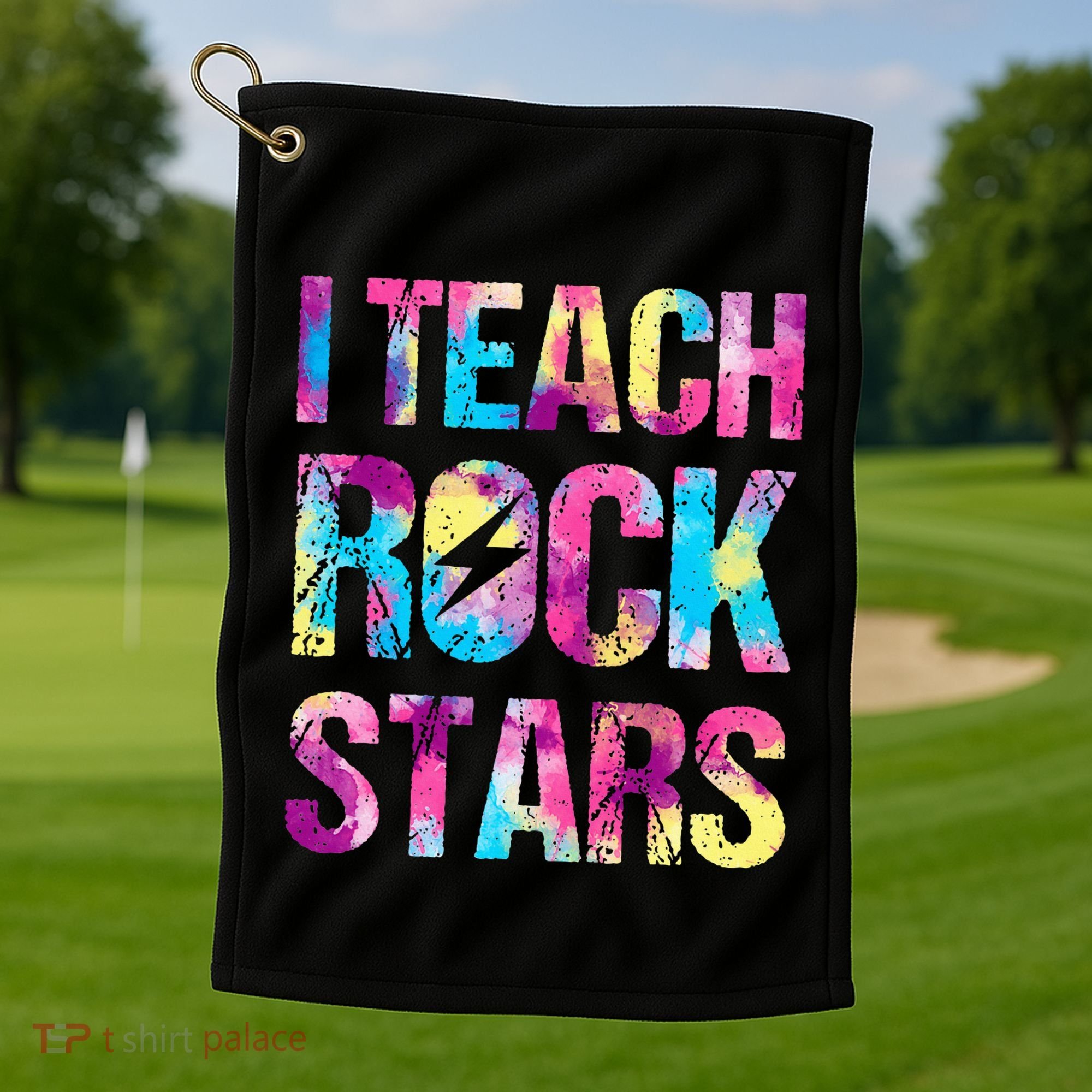 I Teach Rockstars Funny Music Teacher Back To School Golf Towel