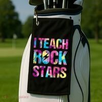I Teach Rockstars Funny Music Teacher Back To School Golf Towel thumb 2