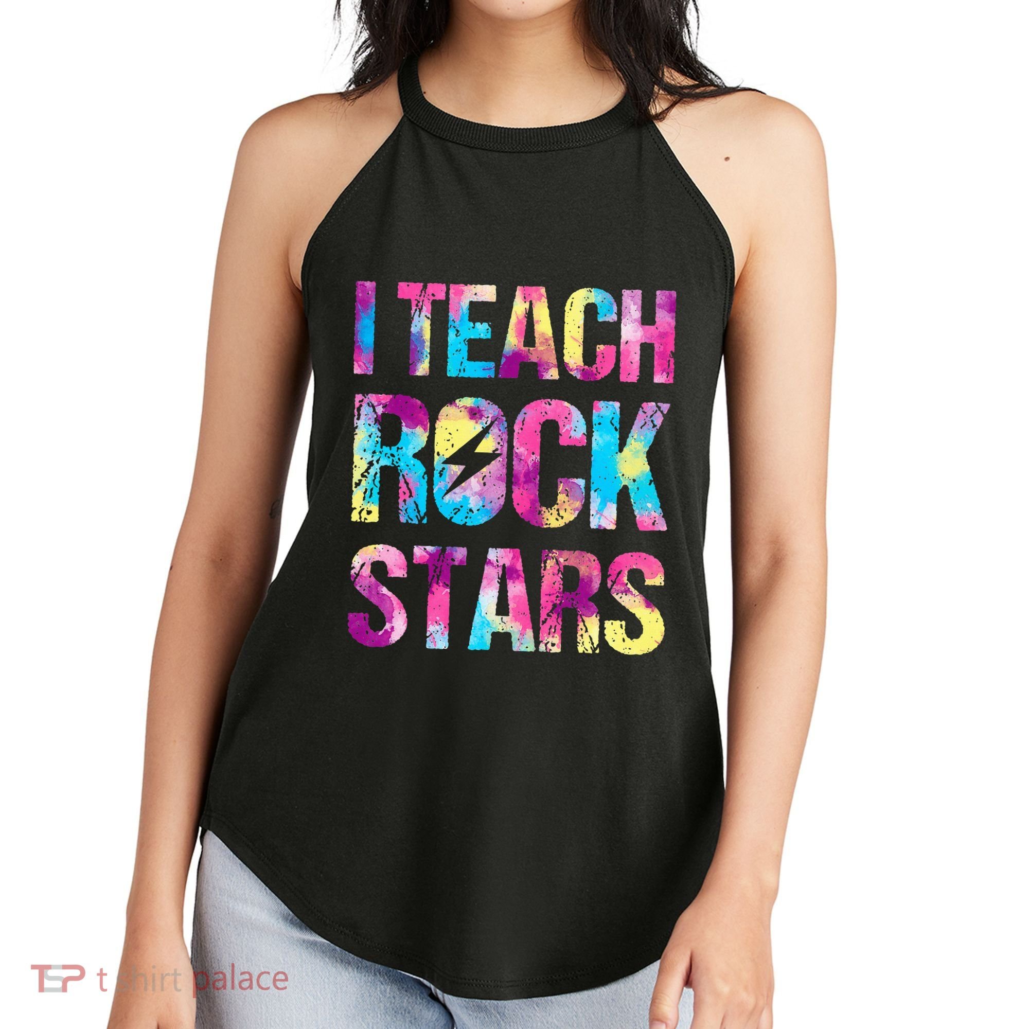 I Teach Rockstars Funny Music Teacher Back To School Women's Perfect Tri Rocker Tank