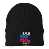 I Teach Rockstars Orchestra Music Teacher Back To School Beanie thumb 0
