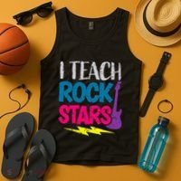 I Teach Rockstars Orchestra Music Teacher Back To School Tank Top thumb 4