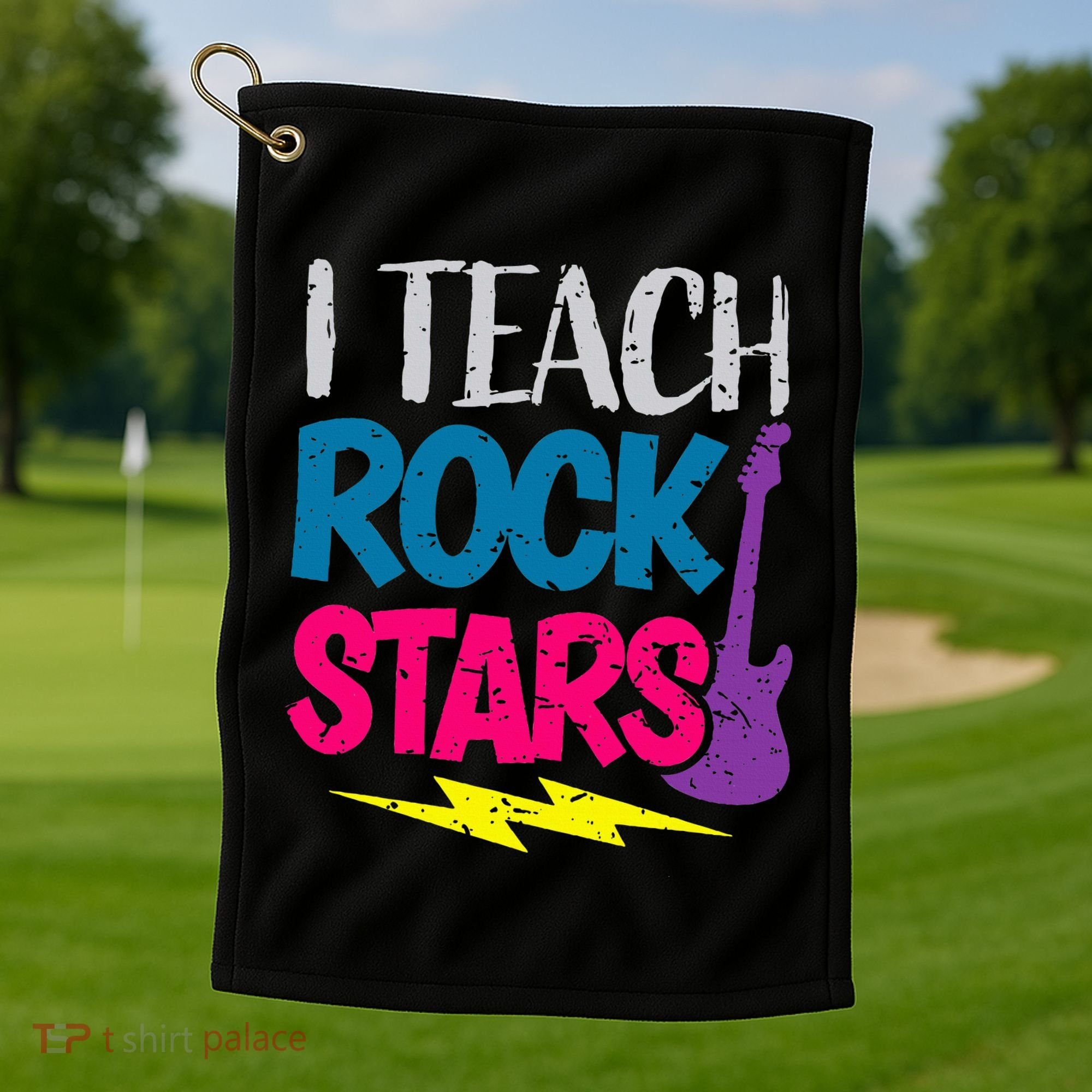 I Teach Rockstars Orchestra Music Teacher Back To School Golf Towel