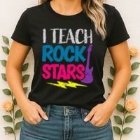 I Teach Rockstars Orchestra Music Teacher Back To School Women's T-Shirt thumb 2