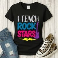 I Teach Rockstars Orchestra Music Teacher Back To School Women's T-Shirt thumb 3