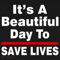 It's A Beautiful Day To Save Lives Funny USA-Made Doggie Bandana thumb 2
