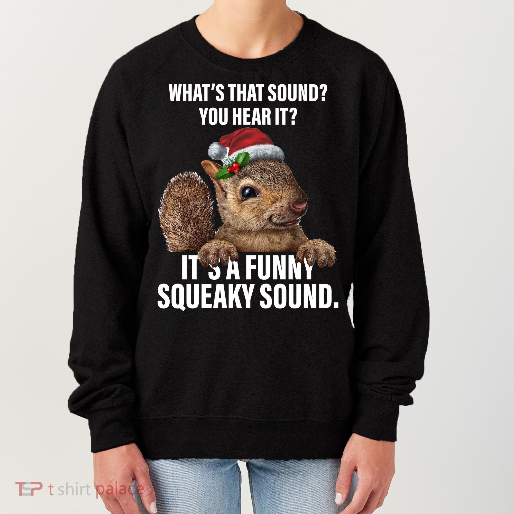 It's A Funny Squeaky Sound Christmas Squirrel Women's Sweatshirt