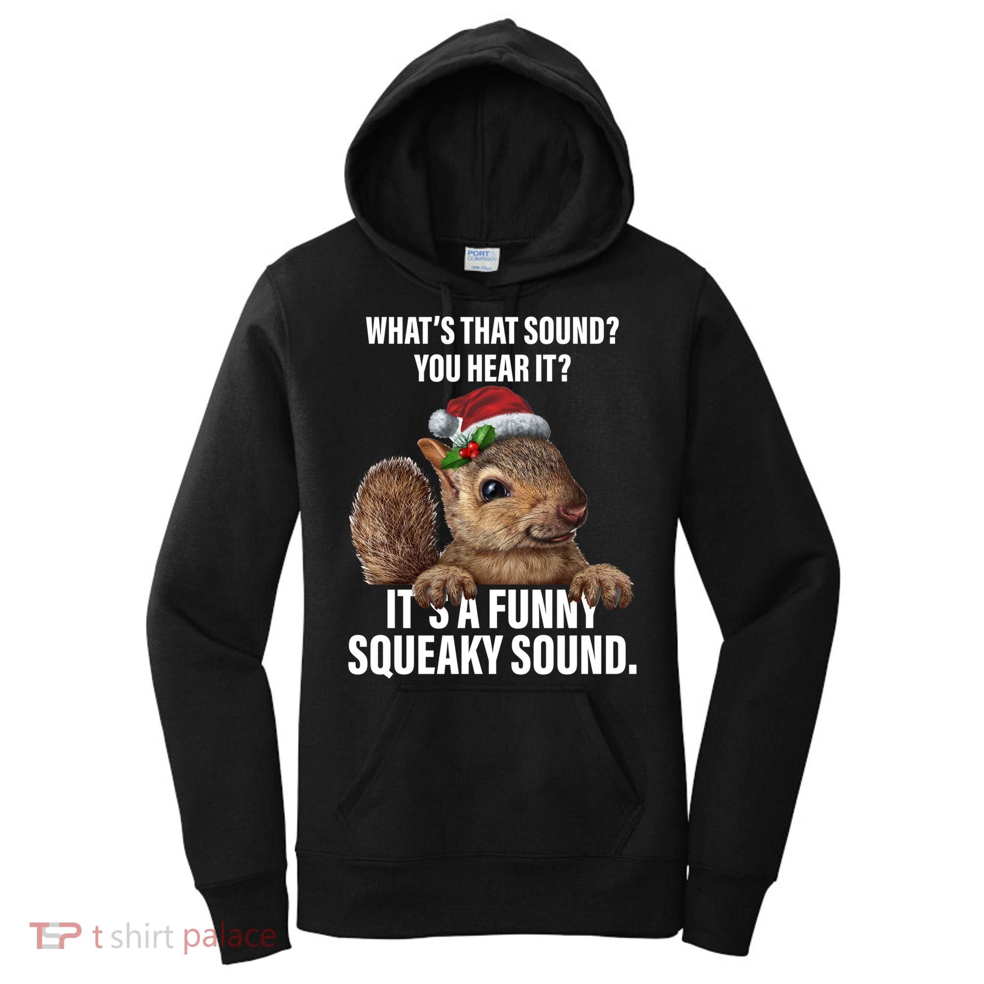 It's A Funny Squeaky Sound Christmas Squirrel Women's Hoodie