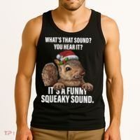 It's A Funny Squeaky Sound Christmas Squirrel Tank Top thumb 3