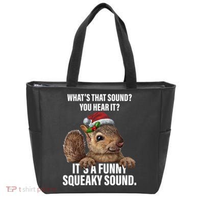 It's A Funny Squeaky Sound Christmas Squirrel Tote Bag