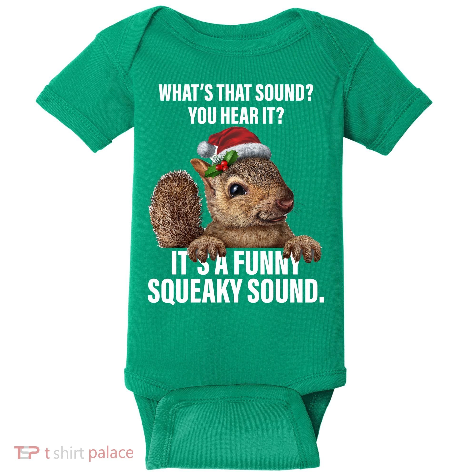 It's A Funny Squeaky Sound Christmas Squirrel Baby Bodysuit