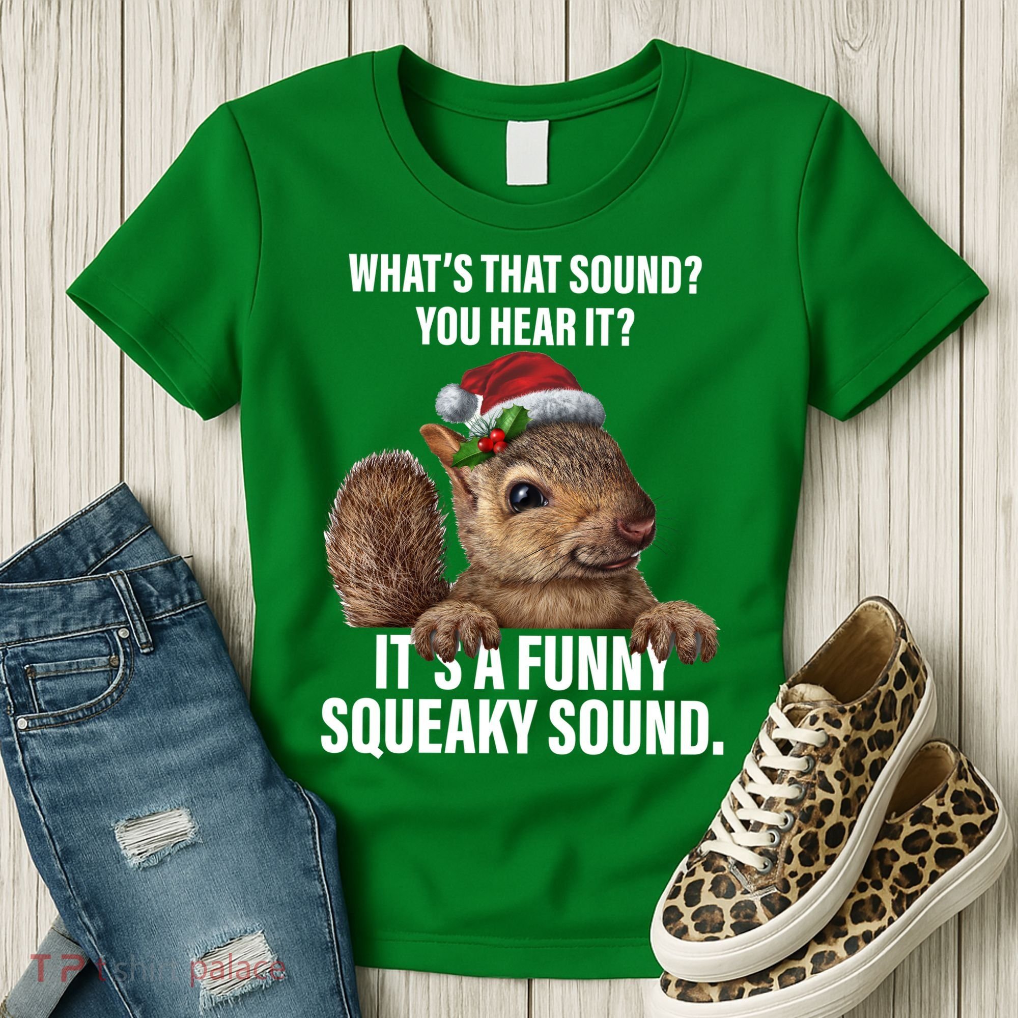 It's A Funny Squeaky Sound Christmas Squirrel Women's T-Shirt