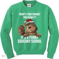 It's A Funny Squeaky Sound Christmas Squirrel Kids Sweatshirt thumb 0