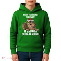 It's A Funny Squeaky Sound Christmas Squirrel Kids Hoodie thumb 4