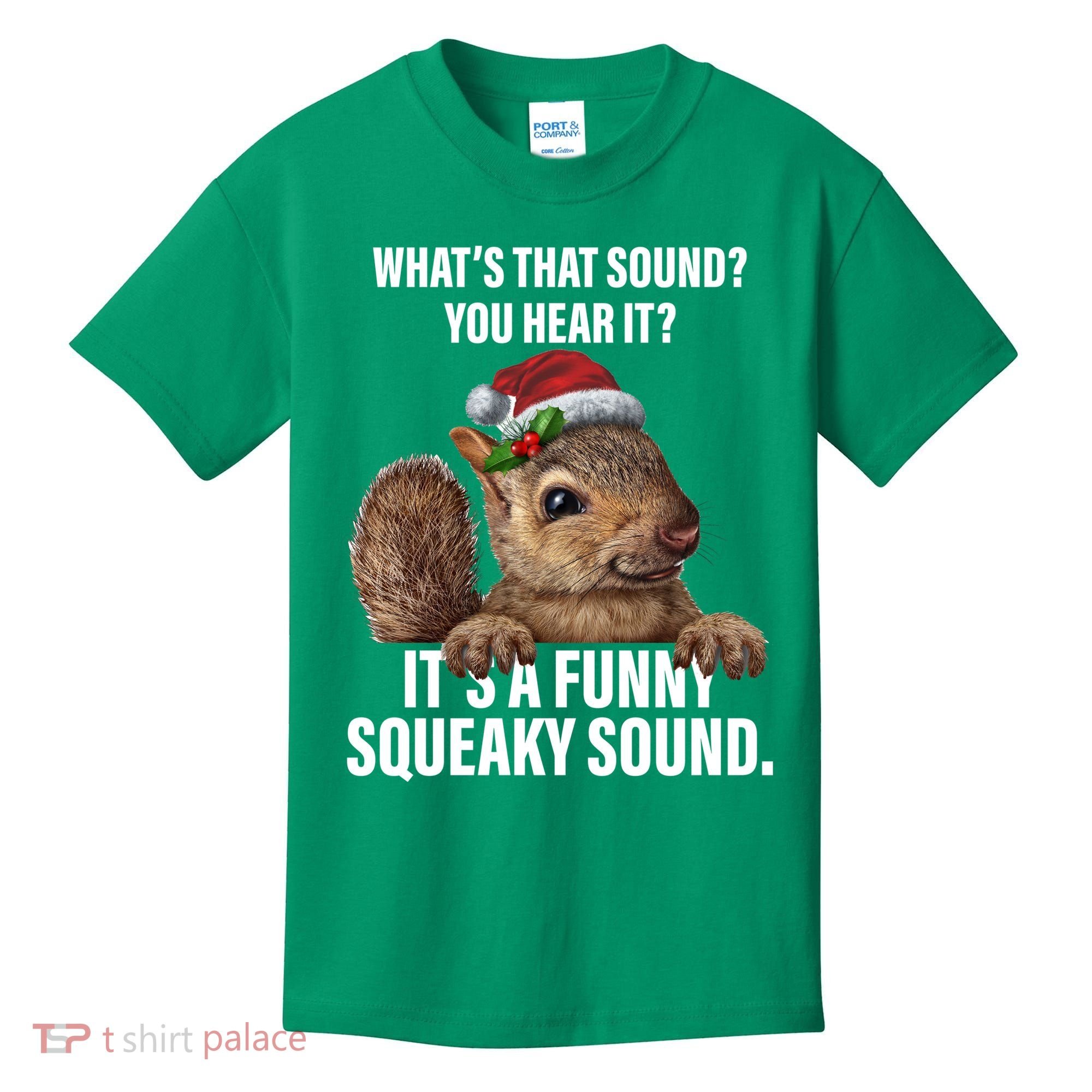 It's A Funny Squeaky Sound Christmas Squirrel Kids T-Shirt