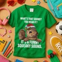 It's A Funny Squeaky Sound Christmas Squirrel Kids T-Shirt thumb 3