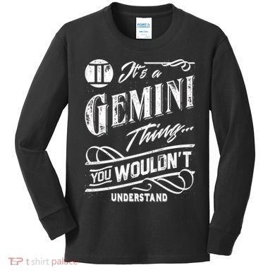 It's a Gemini Thing Zodiac Sign Horoscope Kids Long Sleeve Shirt