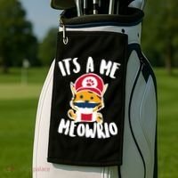 It's A Me Meowrio Golf Towel thumb 2
