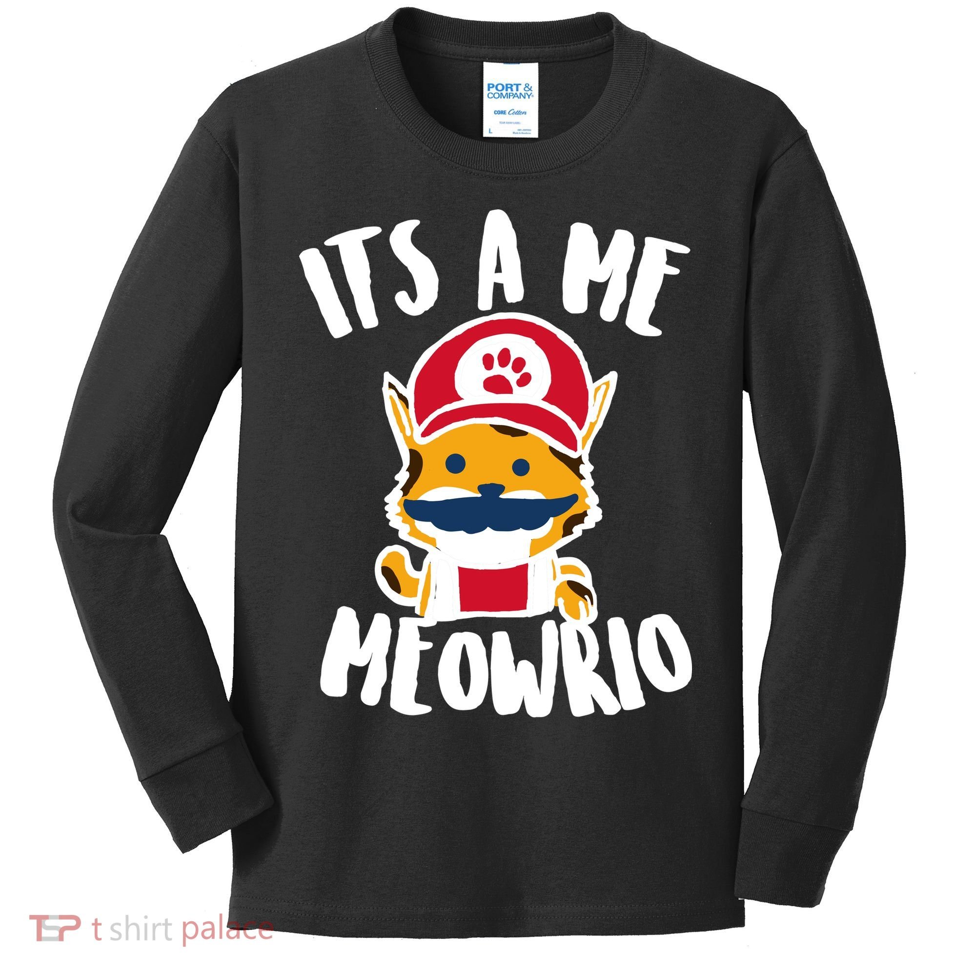 It's A Me Meowrio Kids Long Sleeve Shirt