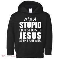 It's A Stupid Question If Jesus Is The Answer Toddler Hoodie thumb 0