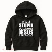 It's A Stupid Question If Jesus Is The Answer Kids Hoodie thumb 0