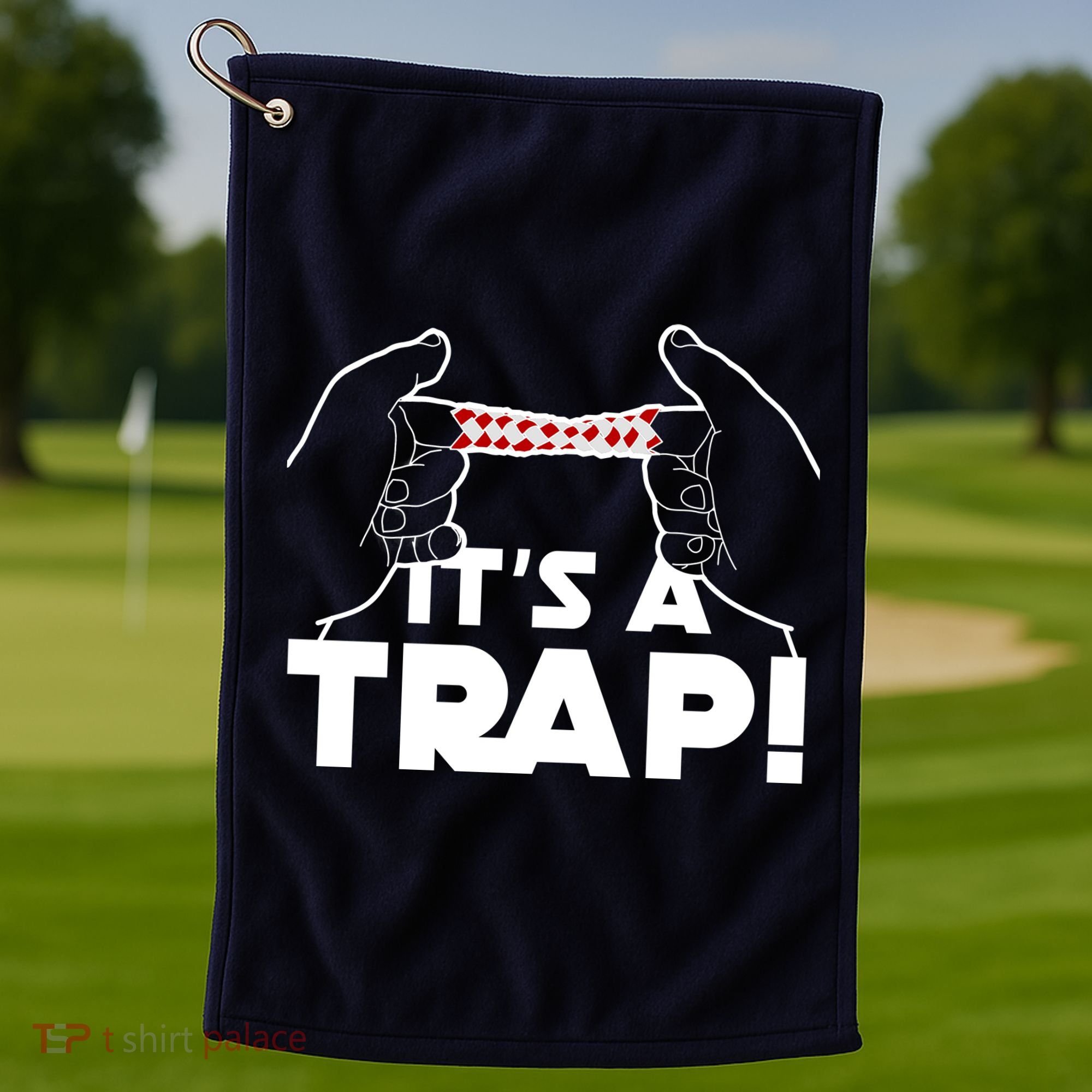 It's A Trap Chinese Finger Trap Golf Towel