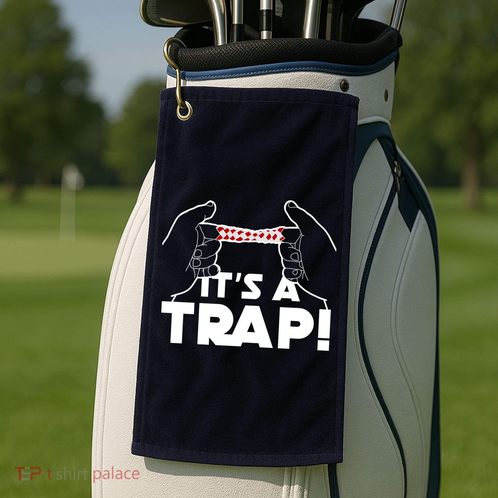 It's A Trap Chinese Finger Trap Golf Towel