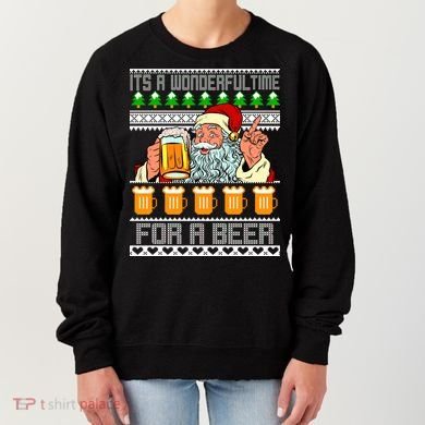 It's A Wonderful Time For A Beer Ugly Christmas Sweater Design Women's Sweatshirt