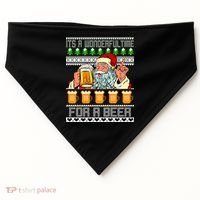 It's A Wonderful Time For A Beer Ugly Christmas Sweater Design USA-Made Doggie Bandana thumb 0