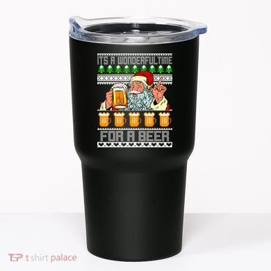 It's A Wonderful Time For A Beer Ugly Christmas Sweater Design Tumbler