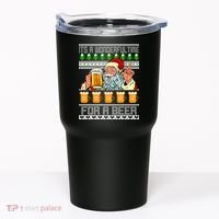 It's A Wonderful Time For A Beer Ugly Christmas Sweater Design Tumbler thumb 0