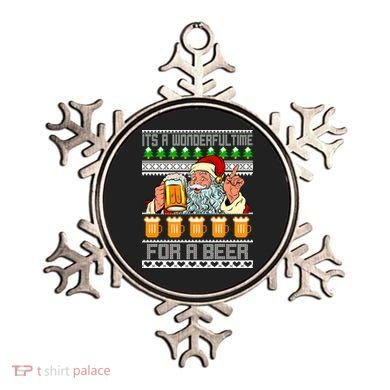 It's A Wonderful Time For A Beer Ugly Christmas Sweater Design Ornament