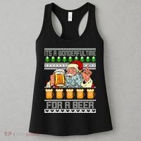 It's A Wonderful Time For A Beer Ugly Christmas Sweater Design Women's Tank Top thumb 3