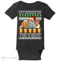 It's A Wonderful Time For A Beer Ugly Christmas Sweater Design Baby Bodysuit thumb 0