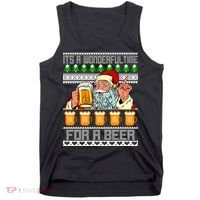 It's A Wonderful Time For A Beer Ugly Christmas Sweater Design Tank Top thumb 0