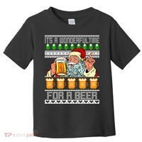 It's A Wonderful Time For A Beer Ugly Christmas Sweater Design Toddler T-Shirt thumb 0