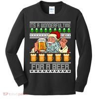 It's A Wonderful Time For A Beer Ugly Christmas Sweater Design Kids Long Sleeve Shirt thumb 0
