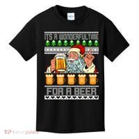 It's A Wonderful Time For A Beer Ugly Christmas Sweater Design Kids T-Shirt thumb 0